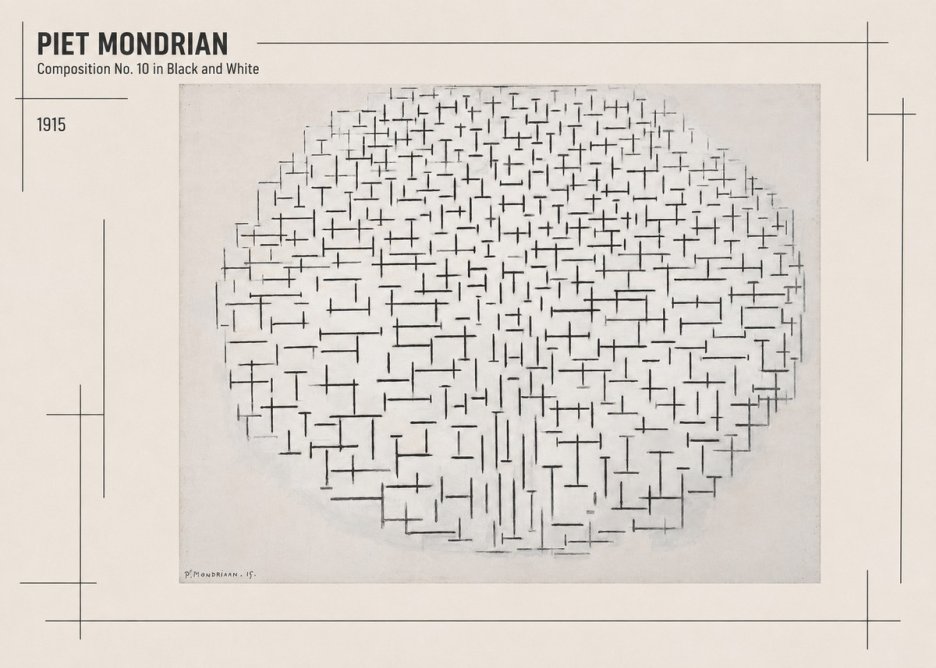 Piet Mondrian Composition 10 in Black and White No2 - Poster
