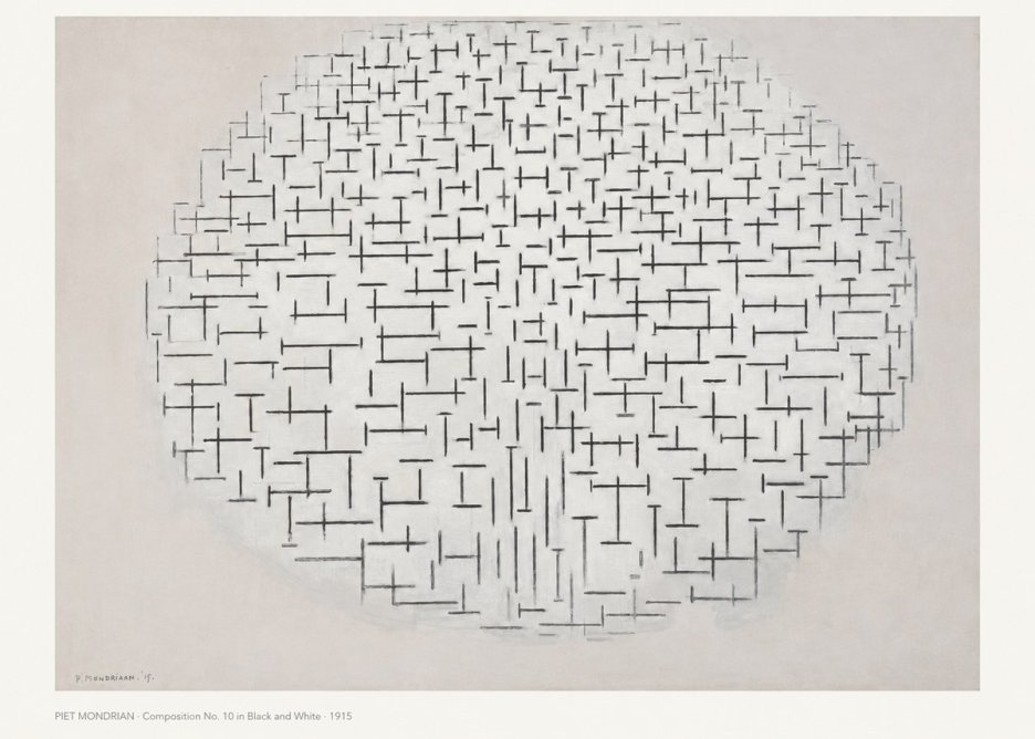 Piet Mondrian Composition 10 in Black and White No6 - Poster