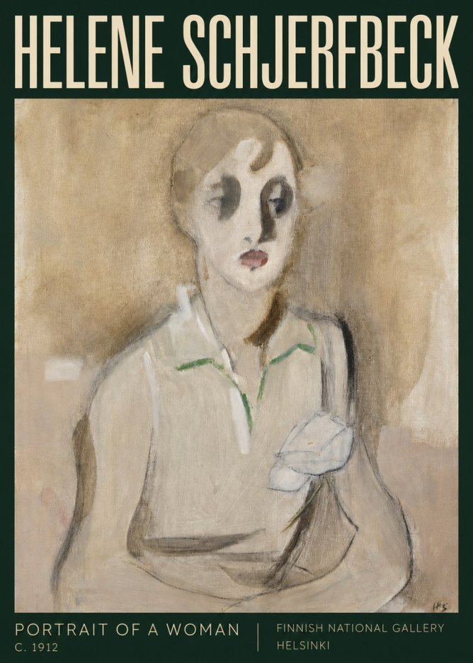 Helene Schjerfbeck Portrait of a Woman I No4 - Poster