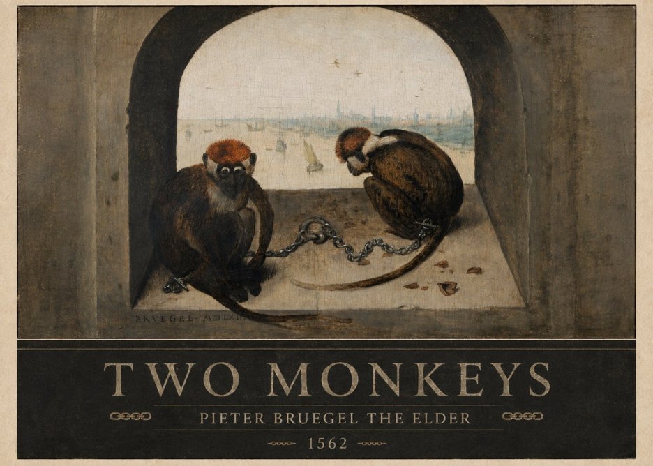 Pieter Bruegel Two Monkeys II No4 - Poster