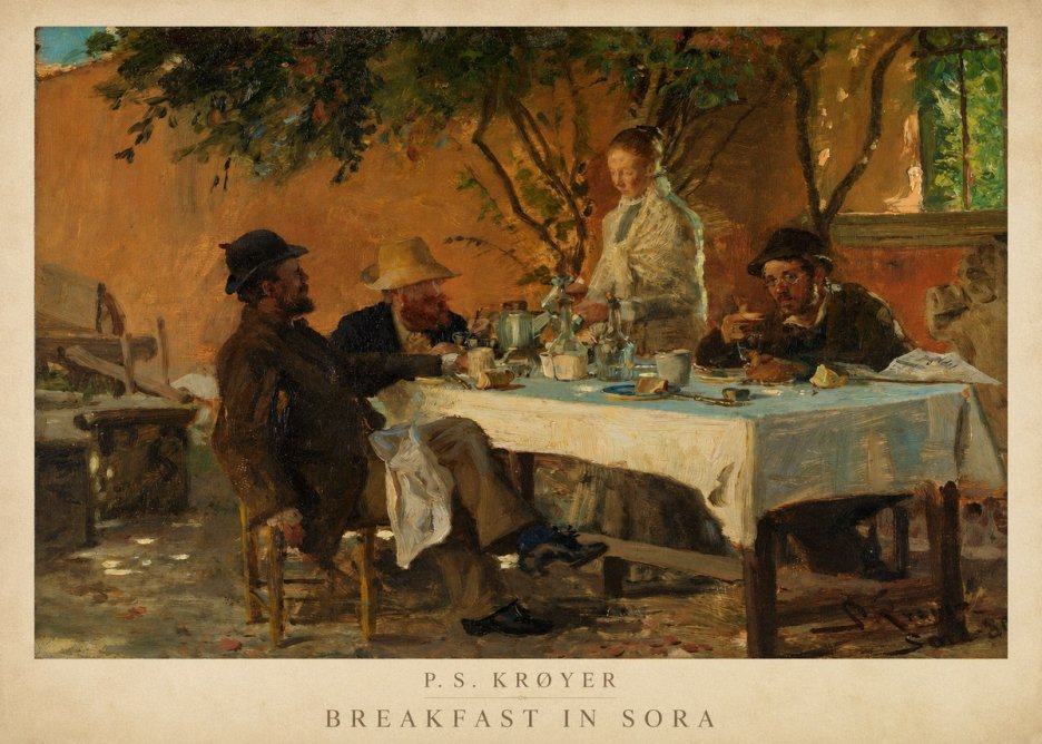 P.S. Krøyer Breakfast in Sora No3 - Poster