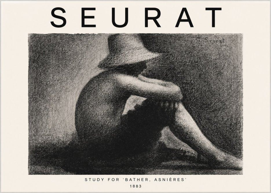 Seurat Study for 'Bather, Asnières' No3 - Poster