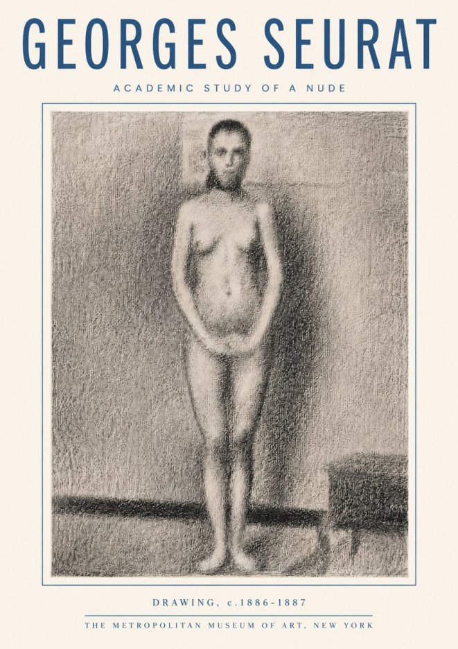 Seurat Academic Study of a Nude No5 - Poster