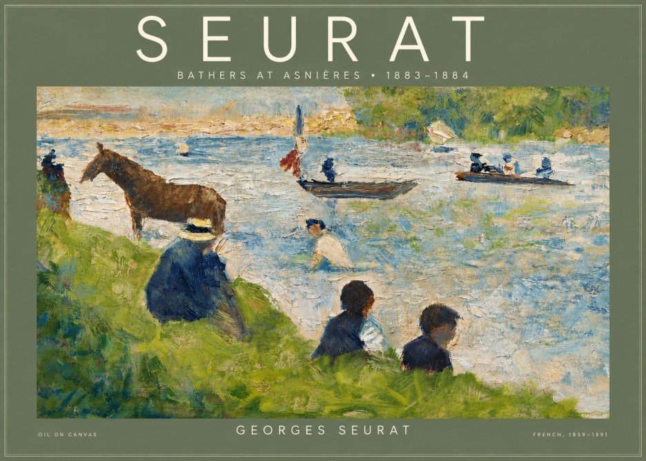 Seurat Bathers at Asnières II No4 - Poster