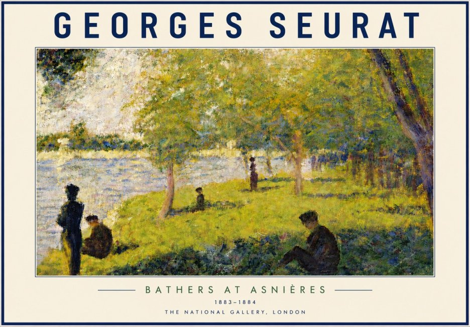 Seurat Bathers at Asnières IV No5 - Poster