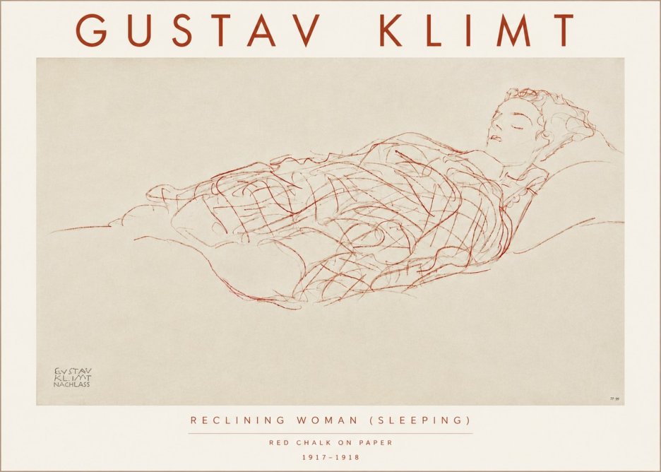 Klimt Reclining Woman (Sleeping) I No5 - Poster