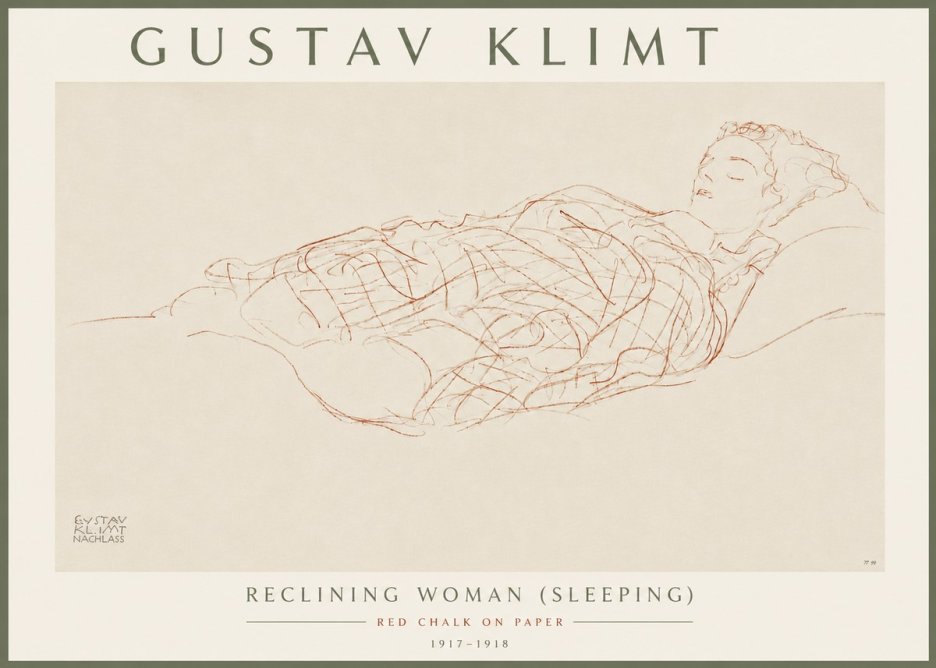 Klimt Reclining Woman (Sleeping) I No6 - Poster