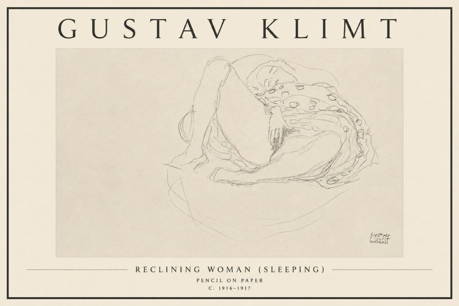 Klimt Reclining Woman (Sleeping) II No3 - Poster