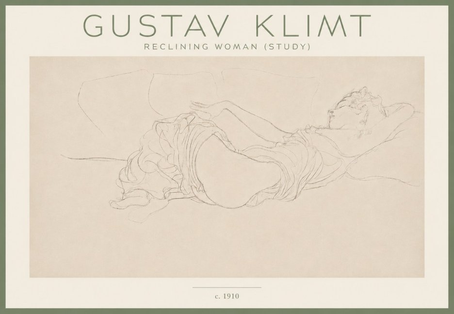 Klimt Reclining Woman (Study) No4 - Poster