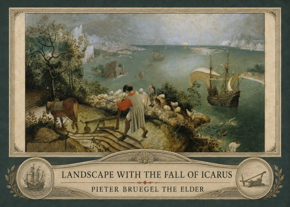 Pieter Bruegel Landscape with the Fall of Icarus I No4 - Poster