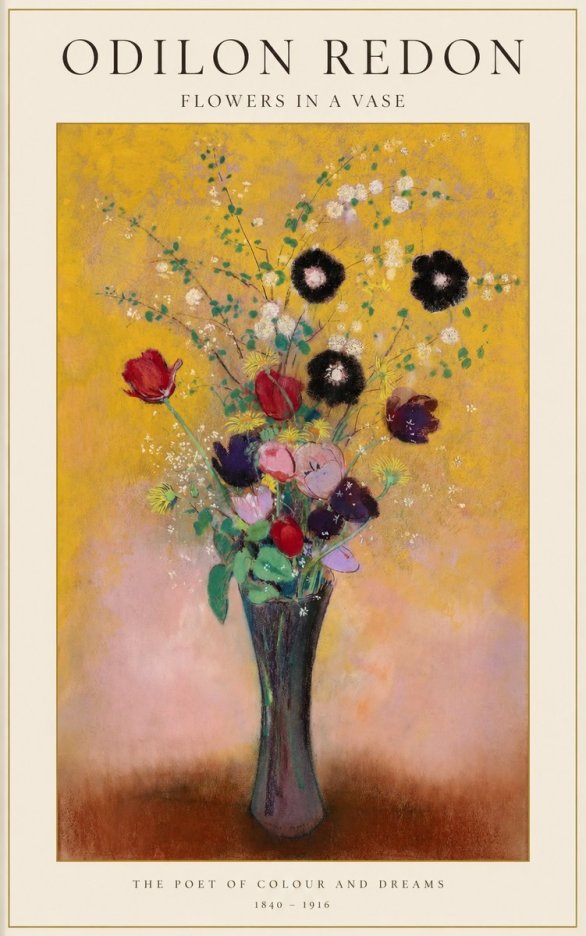 Odilon Redon Flowers in a Vase IV No1 - Poster