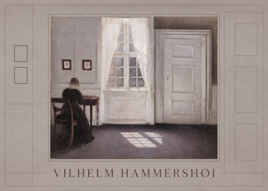 Vilhelm Hammershøi Interior with a Woman from the Back No1 - Poster