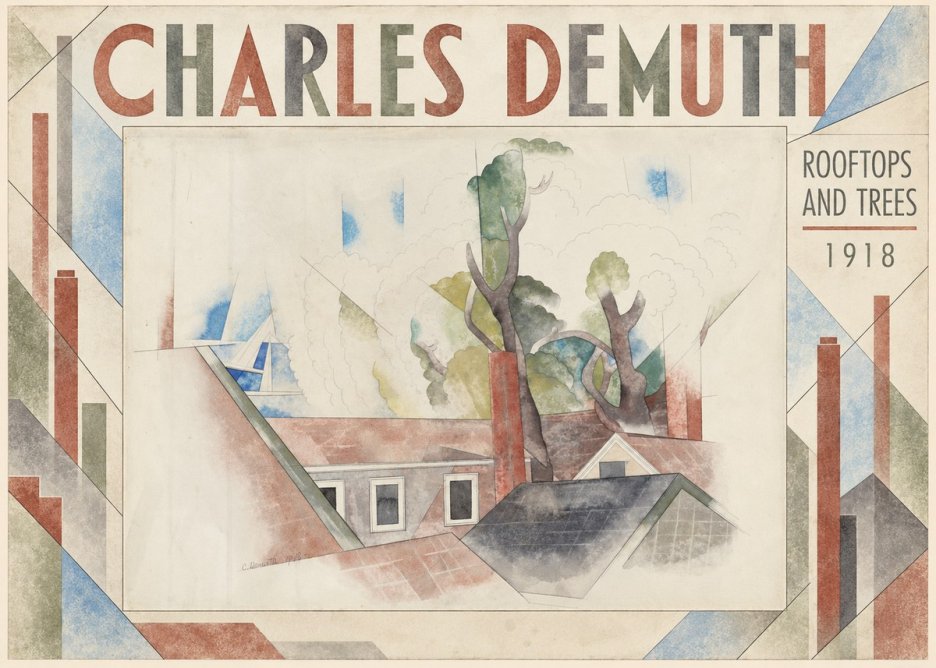 Charles Demuth Rooftops and Trees No4 - Poster