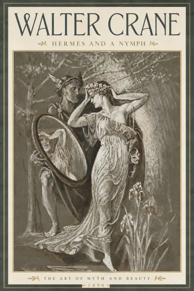 Walter Crane Hermes and a Nymph No4 - Poster