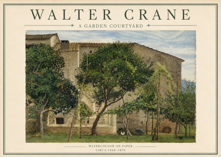 Walter Crane A Garden Courtyard No5 - Poster