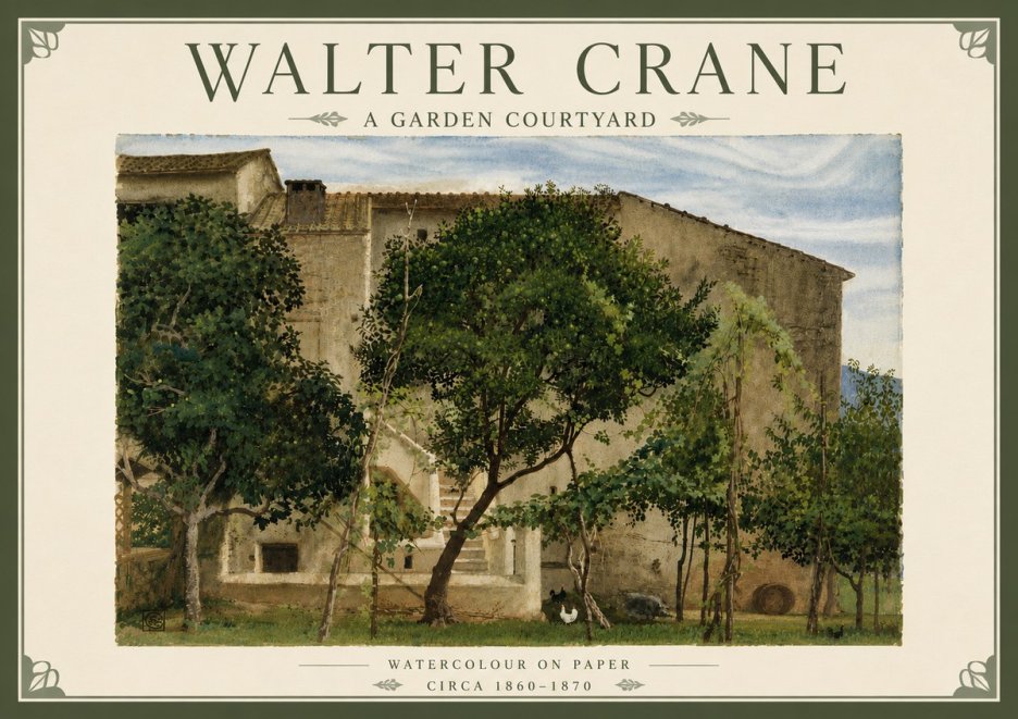 Walter Crane A Garden Courtyard No6 - Poster