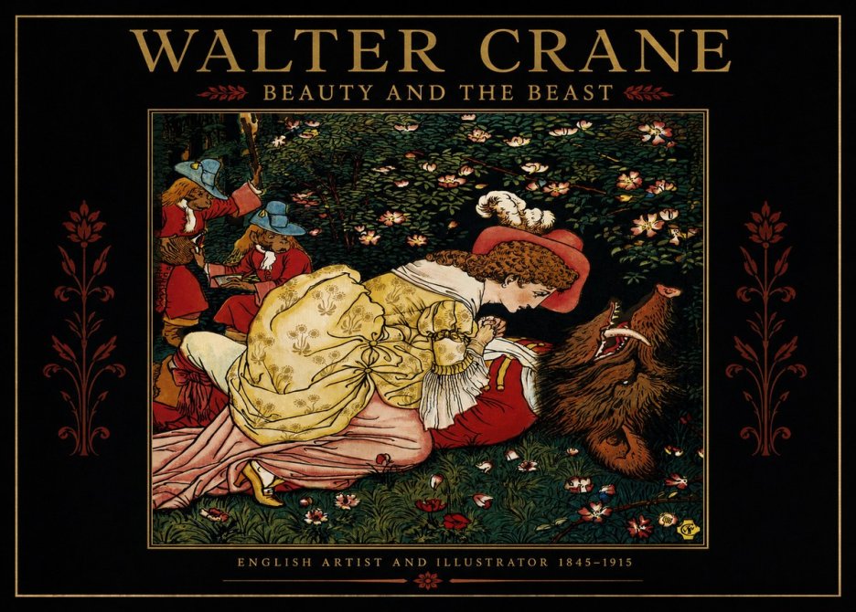 Walter Crane Beauty and the Beast No2 - Poster
