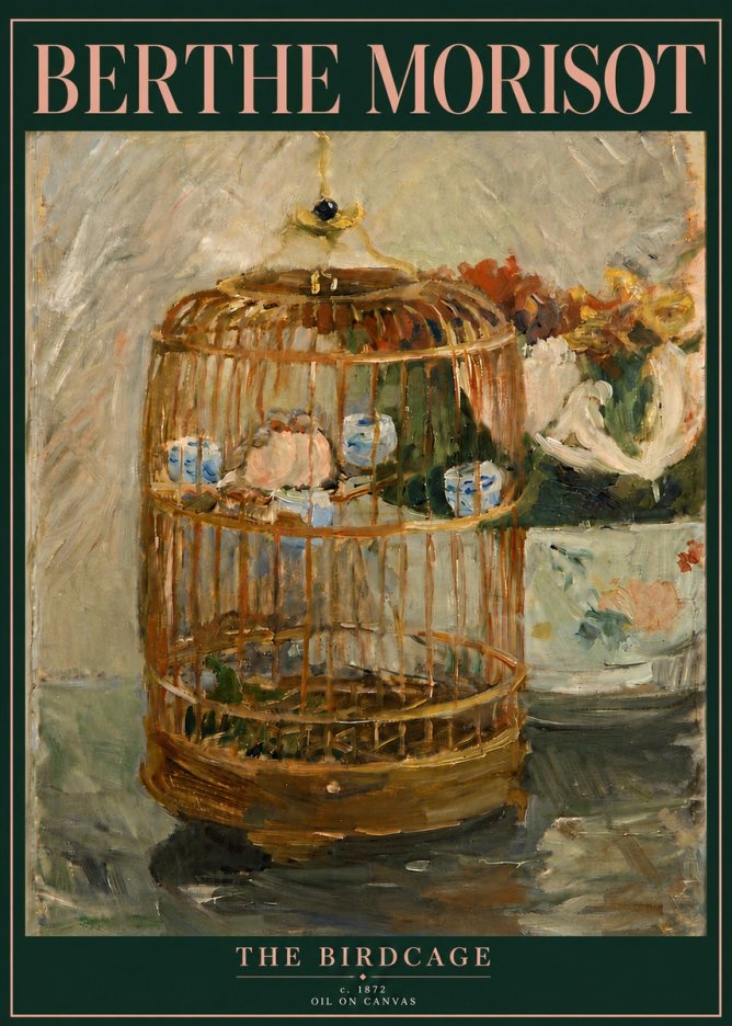 Berthe Morisot The Birdcage II No6 - Poster