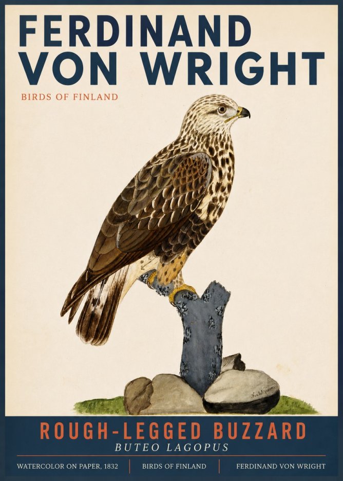 Ferdinand von Wright Rough-legged Buzzard No3 - Poster
