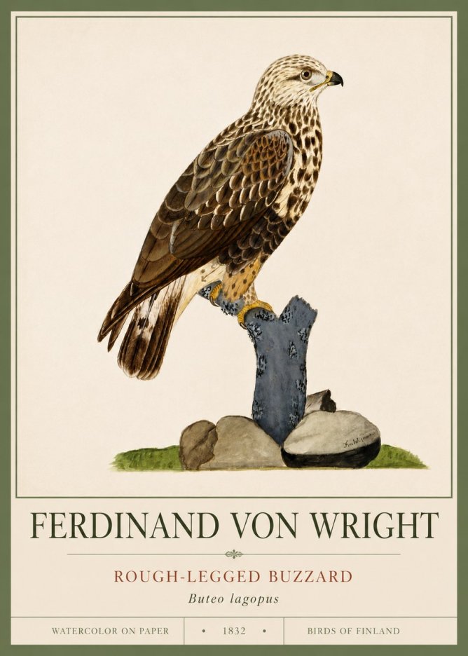 Ferdinand von Wright Rough-legged Buzzard No4 - Poster