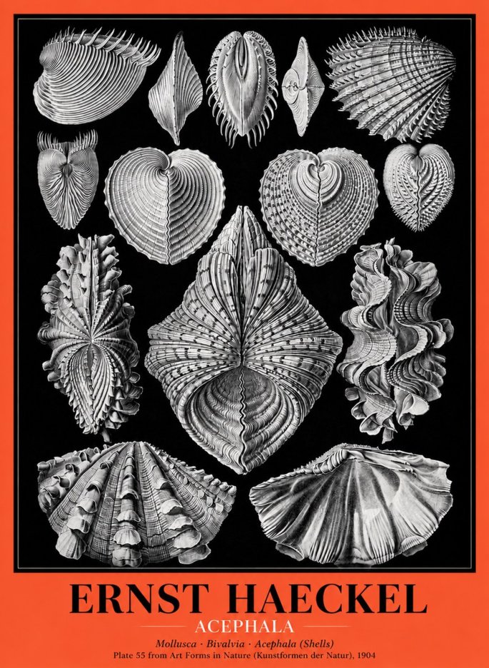 Ernst Haeckel Acephala — Brachiopods Plate 55 — Cytherea. No5 - Poster