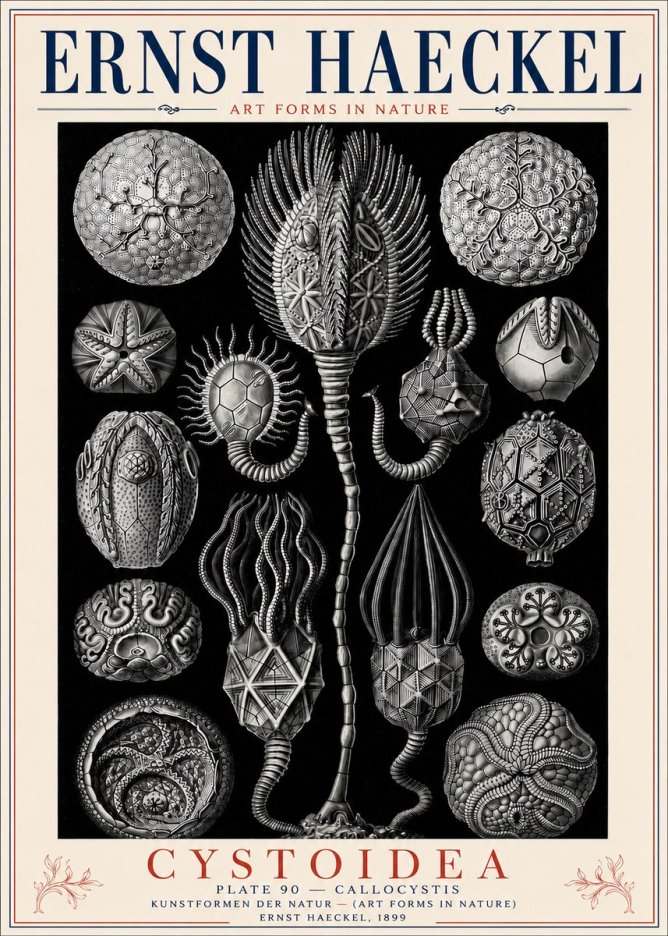 Ernst Haeckel Cystoidea - Callocystis No6 - Poster