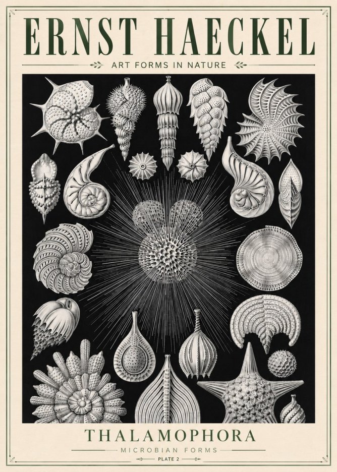 Ernst Haeckel Thalamophora - Microbian Forms - Plate 2 No5 - Poster