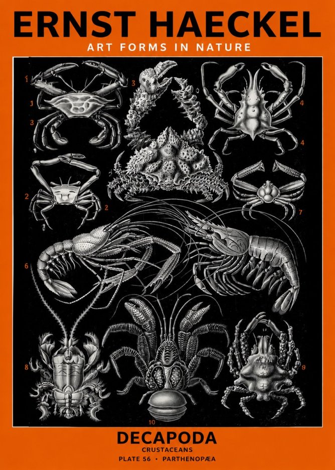 Ernst Haeckel Decapoda Brachyura and Macrura Plate 86 No6 - Poster