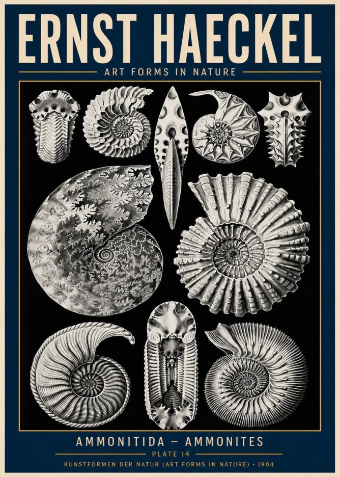 Ernst Haeckel Ammonitida - Ammonites No6 - Poster