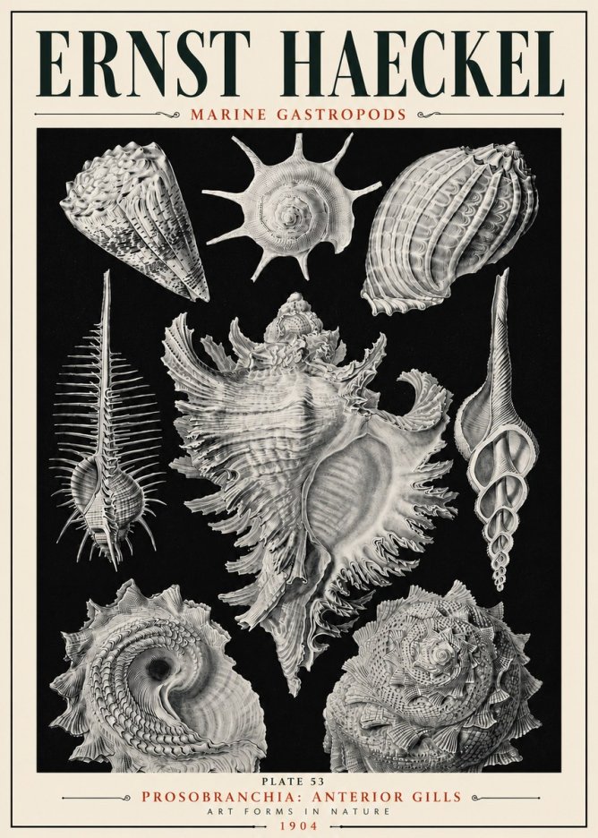 Ernst Haeckel Prosobranchia - Marine Gastropods No6 - Poster