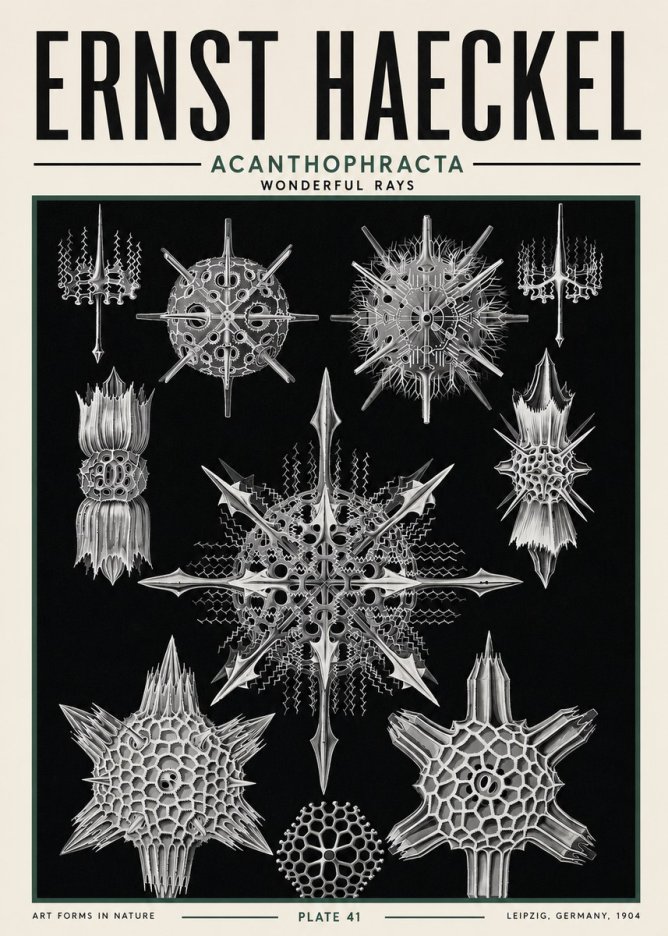 Ernst Haeckel Acanthophracta - Wonderful Rays No5 - Poster