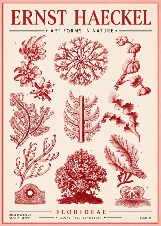 Ernst Haeckel Florideae (Red Seaweeds) No4 - Poster