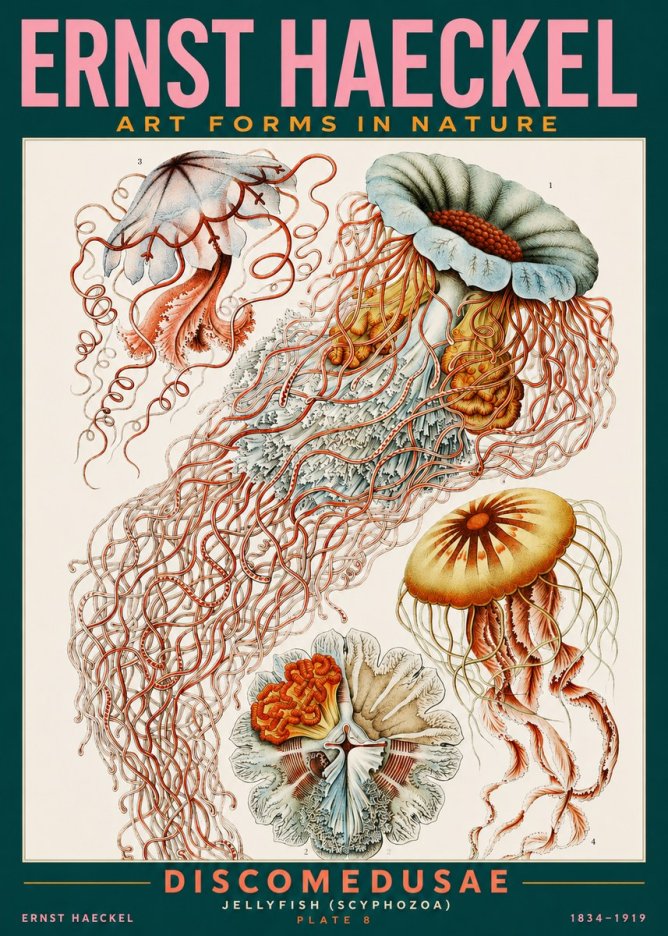 Ernst Haeckel Discomedusae — Jellyfish No2 - Poster