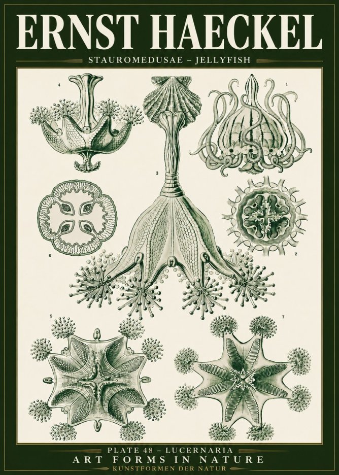 Ernst Haeckel Stauromedusae – Jellyfish No5 - Poster
