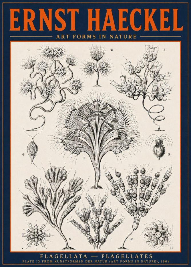 Ernst Haeckel Flagellata - Flagellates No6 - Poster
