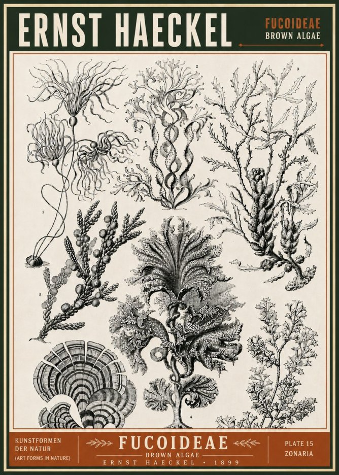 Ernst Haeckel Fucoideae - Brown Algae No6 - Poster