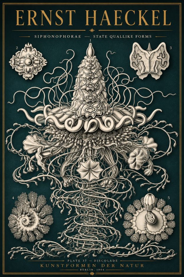 Ernst Haeckel Siphonophorae – State Quallike Forms No5 - Poster