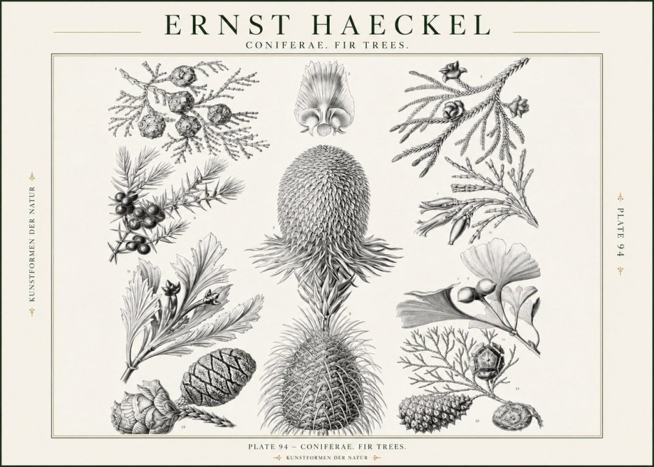 Ernst Haeckel Coniferae. Fir Trees. No1 - Poster