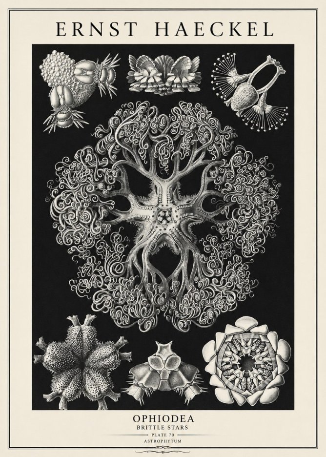 Ernst Haeckel Ophiodea - Brittle Stars II No3 - Poster