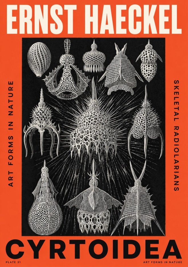 Ernst Haeckel Cyrtoidea - Starry Radiolarians No5 - Poster