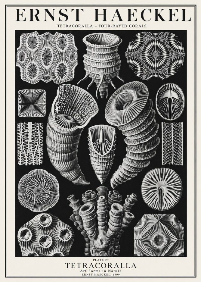 Ernst Haeckel Tetracoralla - Four-rayed Corals No1 - Poster