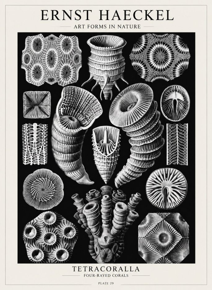 Ernst Haeckel Tetracoralla - Four-rayed Corals No4 - Poster