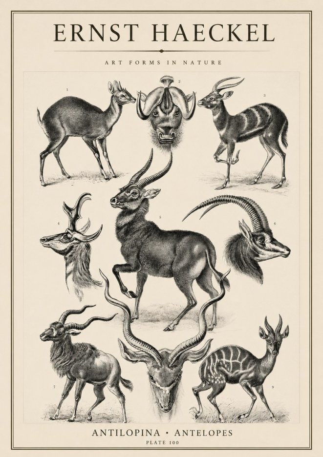 Ernst Haeckel Antelopes No4 - Poster