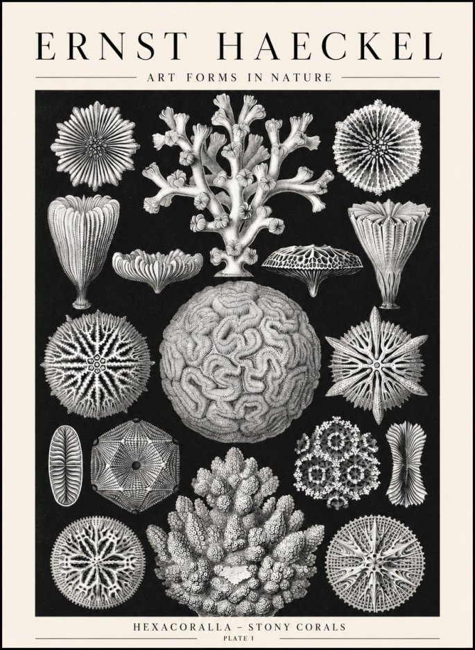 Ernst Haeckel Hexacoralla – Six-rayed Corals No2 - Poster