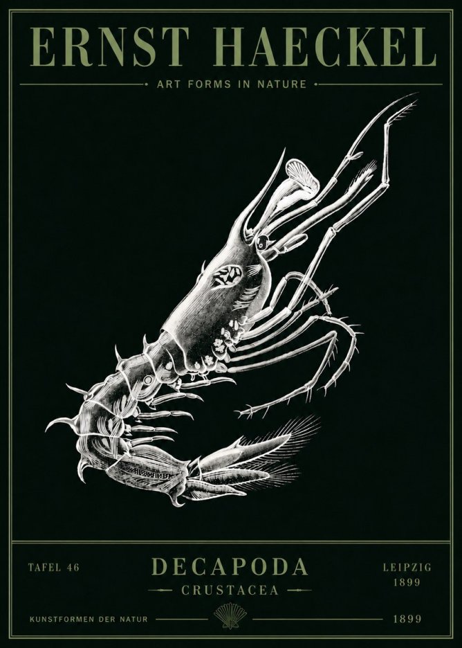 Ernst Haeckel Decapoda the Crustaceans No5 - Poster