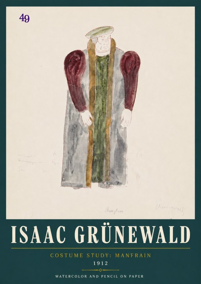 Isaac Grünewald Costume Study: Manfrain No4 - Poster