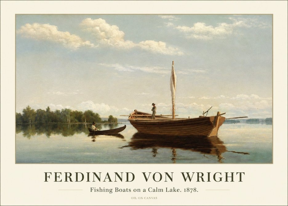 Ferdinand von Wright Fishing Boats on a Calm Lake. 1878. No1 - Poster