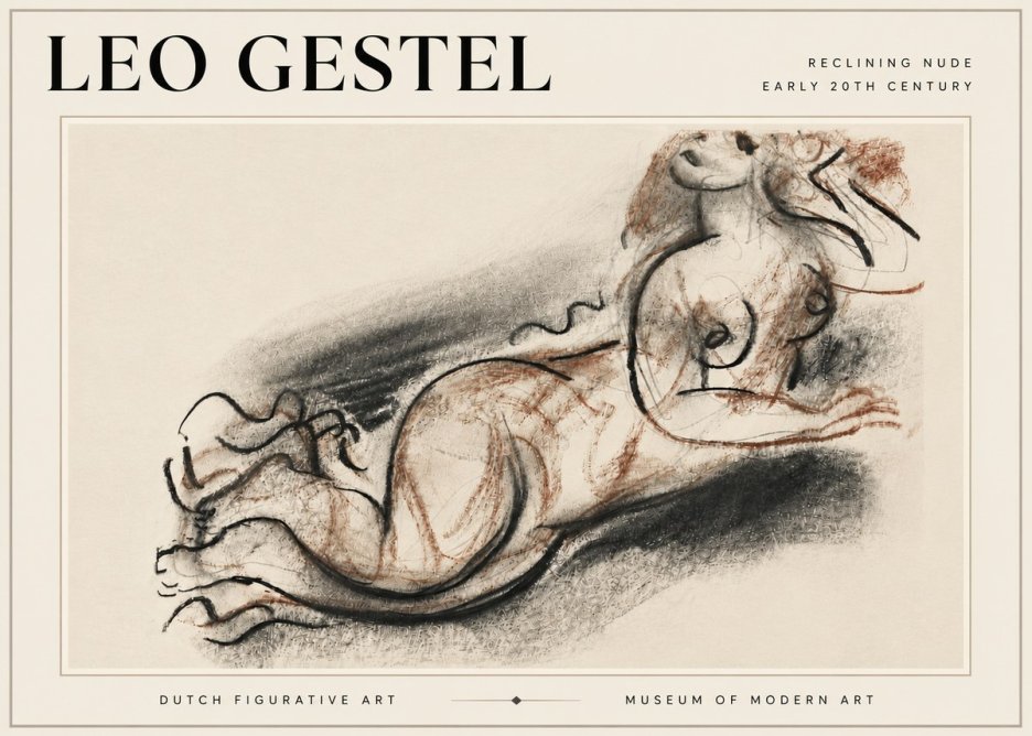 Leo Gestel Reclining Nude No6 - Poster