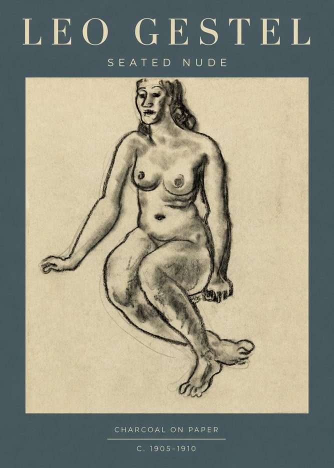 Leo Gestel Seated Nude No2 - Poster