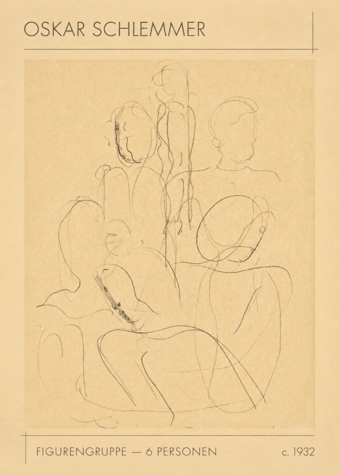 Oskar Schlemmer Figurengruppe - 6 Personen No1 - Poster